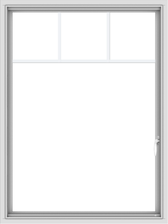 WDMA 36x48 (35.5 x 47.5 inch) White uPVC Vinyl Push out Casement Window with Fractional Grilles