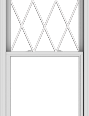 WDMA 36x96 (35.5 x 95.5 inch)  Aluminum Single Double Hung Window with Diamond Grids