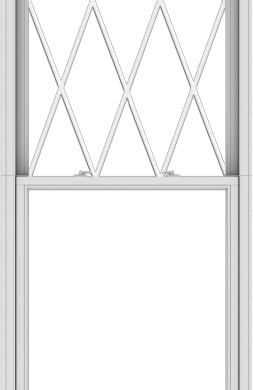 WDMA 38x120 (37.5 x 119.5 inch)  Aluminum Single Double Hung Window with Diamond Grids