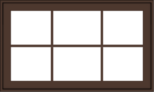 WDMA 40x24 (39.5 x 23.5 inch) Oak Wood Dark Brown Bronze Aluminum Crank out Awning Window with Colonial Grids Exterior