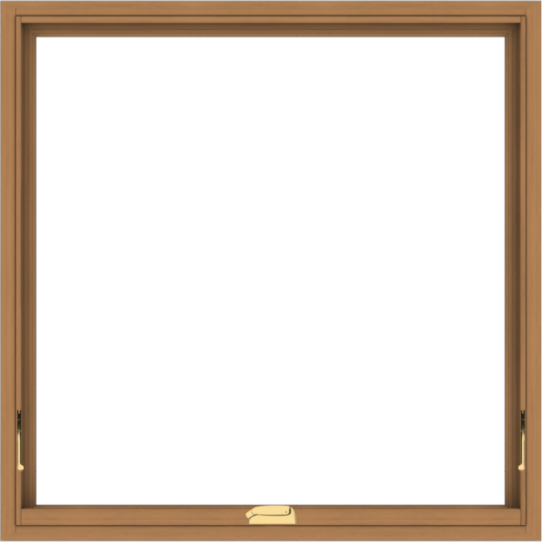 WDMA 40x40 (39.5 x 39.5 inch) Oak Wood Dark Brown Bronze Aluminum Crank out Awning Window without Grids