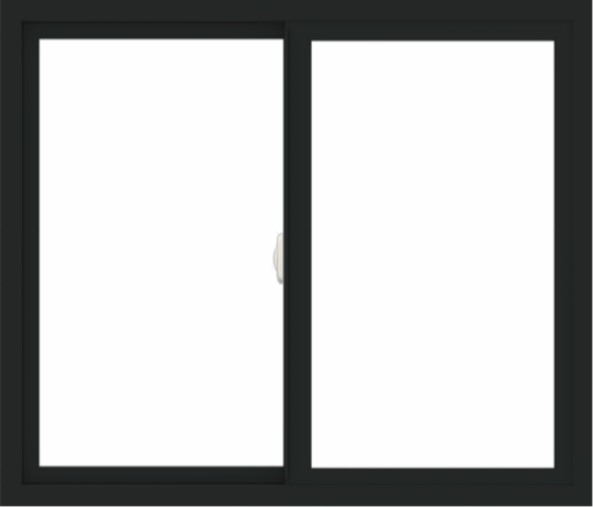 WDMA 42x36 (41.5 x 35.5 inch) Vinyl uPVC Black Slide Window without Grids Interior