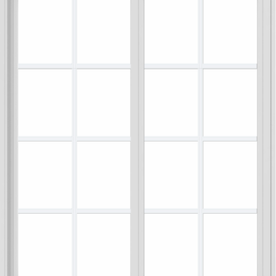 WDMA 42x48 (41.5 x 47.5 inch) Vinyl uPVC White Slide Window with Colonial Grids Exterior