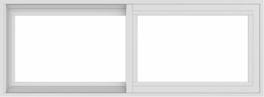 WDMA 48x18 (47.5 x 17.5 inch) Vinyl uPVC White Slide Window without Grids Exterior