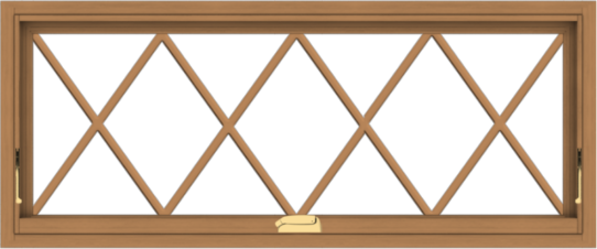 WDMA 48x20 (47.5 x 19.5 inch) Oak Wood Dark Brown Bronze Aluminum Crank out Awning Window without Grids with Victorian Grills