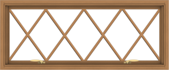 WDMA 48x20 (47.5 x 19.5 inch) Oak Wood Green Aluminum Push out Awning Window without Grids with Victorian Grills