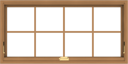 WDMA 48x24 (47.5 x 23.5 inch) Oak Wood Dark Brown Bronze Aluminum Crank out Awning Window with Colonial Grids Interior