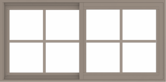WDMA 48x24 (47.5 x 23.5 inch) Vinyl uPVC Brown Slide Window with Colonial Grids Exterior
