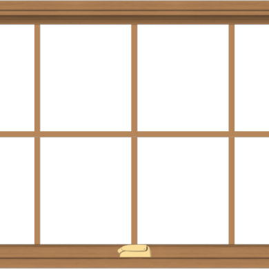 WDMA 48x30 (47.5 x 29.5 inch) Oak Wood Dark Brown Bronze Aluminum Crank out Awning Window with Colonial Grids Interior