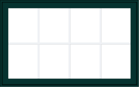 WDMA 48x30 (47.5 x 29.5 inch) Oak Wood Green Aluminum Push out Awning Window with Colonial Grids Exterior