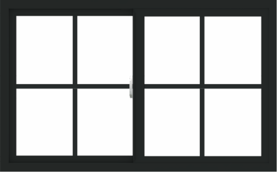 WDMA 48x30 (47.5 x 29.5 inch) Vinyl uPVC Black Slide Window with Colonial Grids Exterior