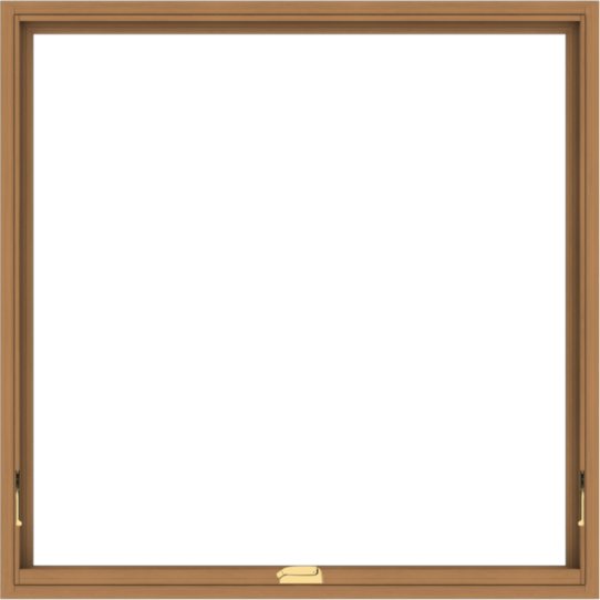 WDMA 48x48 (47.5 x 47.5 inch) Oak Wood Dark Brown Bronze Aluminum Crank out Awning Window without Grids