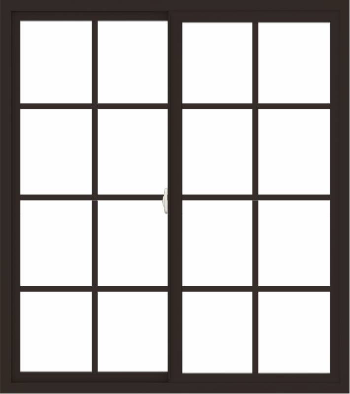 48x54-white-brown-black-vinyl-upvc-slide-window-with-Colonial-grids-8 WDMA 48x54 (47.5 x 53.5 inch) Vinyl uPVC Dark Brown Slide Window with Colonial Grids Exterior