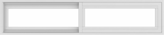 WDMA 54x12 (53.5 x 11.5 inch) Vinyl uPVC White Slide Window without Grids Exterior
