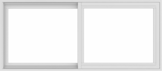 WDMA 54x24 (53.5 x 23.5 inch) Vinyl uPVC White Slide Window without Grids Interior