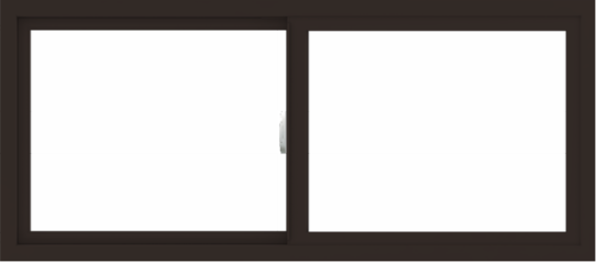 WDMA 54x24 (53.5 x 23.5 inch) Vinyl uPVC Dark Brown Slide Window without Grids Interior