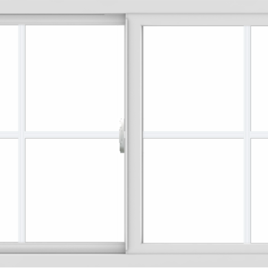 WDMA 54x30 (53.5 x 29.5 inch) Vinyl uPVC White Slide Window with Colonial Grids Exterior