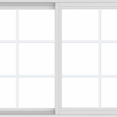 WDMA 54x36 (53.5 x 35.5 inch) Vinyl uPVC White Slide Window with Colonial Grids Exterior