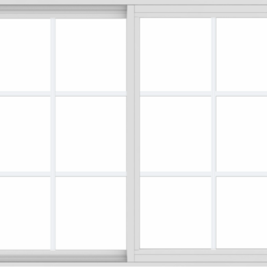 WDMA 54x42 (53.5 x 41.5 inch) Vinyl uPVC White Slide Window with Colonial Grids Exterior