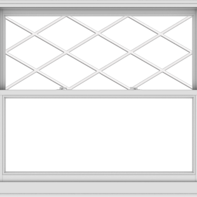 WDMA 54x48 (53.5 x 47.5 inch)  Aluminum Single Double Hung Window with Diamond Grids