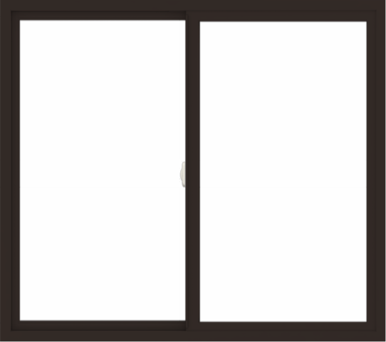 WDMA 54x48 (53.5 x 47.5 inch) Vinyl uPVC Dark Brown Slide Window without Grids Interior
