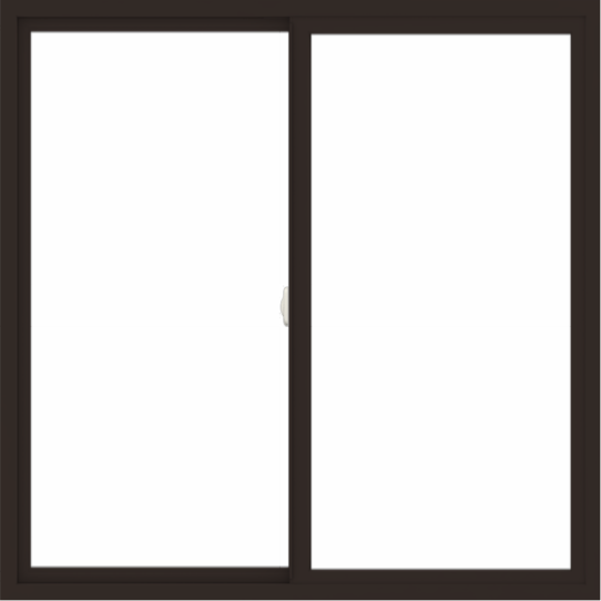 WDMA 54x54 (53.5 x 53.5 inch) Vinyl uPVC Dark Brown Slide Window without Grids Interior