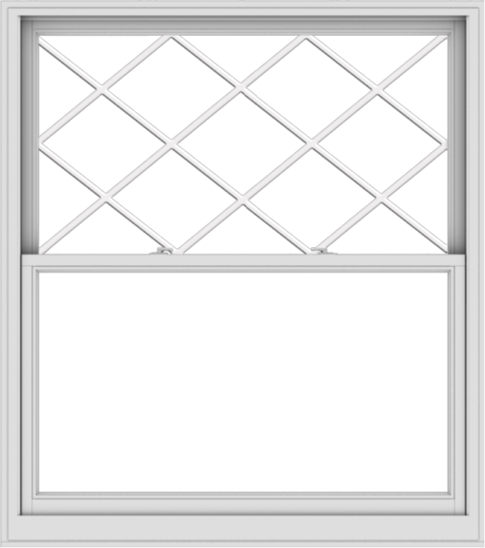 WDMA 54x61 (53.5 x 60.5 inch)  Aluminum Single Double Hung Window with Diamond Grids