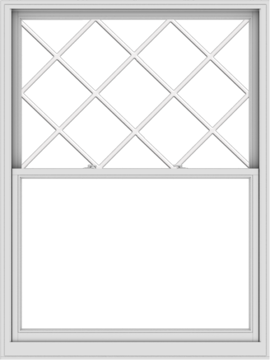 WDMA 54x72 (53.5 x 71.5 inch)  Aluminum Single Double Hung Window with Diamond Grids