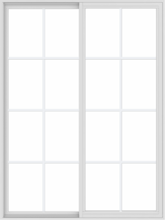 WDMA 54x72 (53.5 x 71.5 inch) Vinyl uPVC White Slide Window with Colonial Grids Exterior