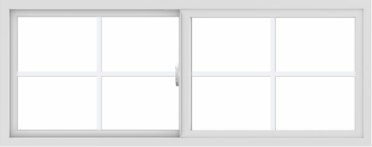 WDMA 60x24 (59.5 x 23.5 inch) Vinyl uPVC White Slide Window with Colonial Grids Exterior