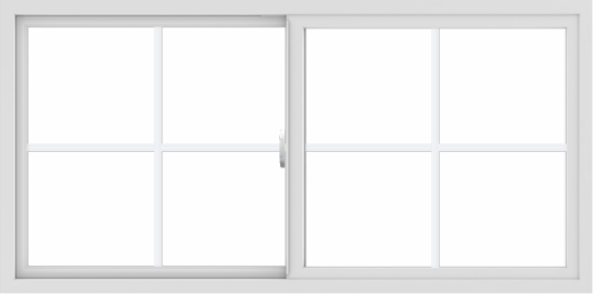 WDMA 60x30 (59.5 x 29.5 inch) Vinyl uPVC White Slide Window with Colonial Grids Exterior