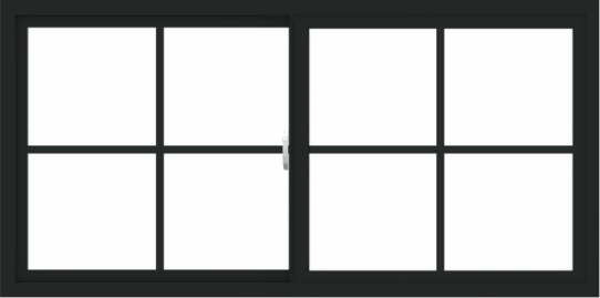 WDMA 60x30 (59.5 x 29.5 inch) Vinyl uPVC Black Slide Window with Colonial Grids Exterior