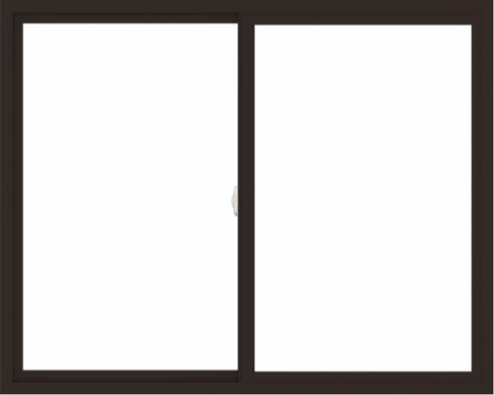 WDMA 60x48 (59.5 x 47.5 inch) Vinyl uPVC Dark Brown Slide Window without Grids Interior