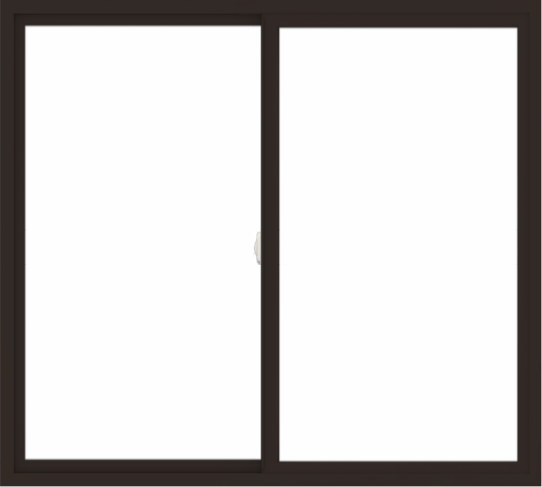 WDMA 60x54 (59.5 x 53.5 inch) Vinyl uPVC Dark Brown Slide Window without Grids Interior