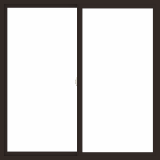 WDMA 60x60 (59.5 x 59.5 inch) Vinyl uPVC Dark Brown Slide Window without Grids Interior