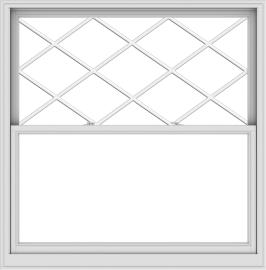 WDMA 60x61 (59.5 x 60.5 inch)  Aluminum Single Double Hung Window with Diamond Grids