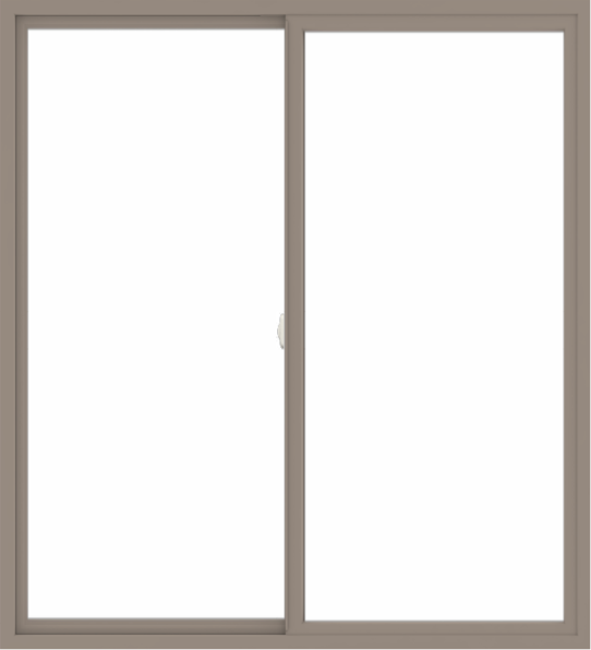 WDMA 60x66 (59.5 x 65.5 inch) Vinyl uPVC Brown Slide Window without Grids Interior