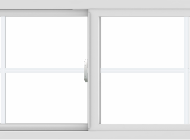 WDMA 66x24 (65.5 x 23.5 inch) Vinyl uPVC White Slide Window with Colonial Grids Exterior