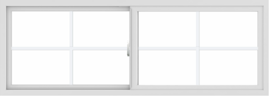 WDMA 66x24 (65.5 x 23.5 inch) Vinyl uPVC White Slide Window with Colonial Grids Exterior