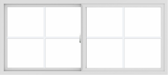 WDMA 66x30 (65.5 x 29.5 inch) Vinyl uPVC White Slide Window with Colonial Grids Exterior