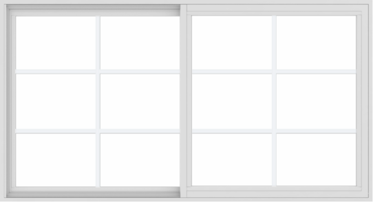 WDMA 66x36 (65.5 x 35.5 inch) Vinyl uPVC White Slide Window with Colonial Grids Exterior