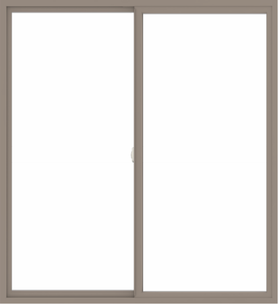 WDMA 66x72 (65.5 x 71.5 inch) Vinyl uPVC Brown Slide Window without Grids Interior