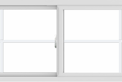 WDMA 72x24 (71.5 x 23.5 inch) Vinyl uPVC White Slide Window with Colonial Grids Exterior