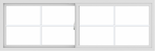 WDMA 72x24 (71.5 x 23.5 inch) Vinyl uPVC White Slide Window with Colonial Grids Exterior