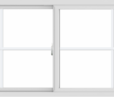 WDMA 72x30 (71.5 x 29.5 inch) Vinyl uPVC White Slide Window with Colonial Grids Exterior