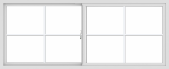 WDMA 72x30 (71.5 x 29.5 inch) Vinyl uPVC White Slide Window with Colonial Grids Exterior