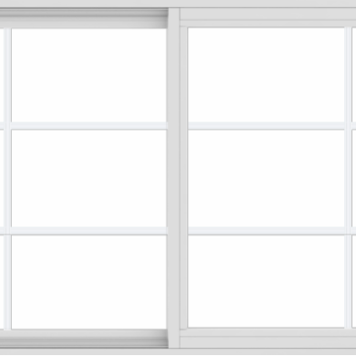 WDMA 72x36 (71.5 x 35.5 inch) Vinyl uPVC White Slide Window with Colonial Grids Exterior