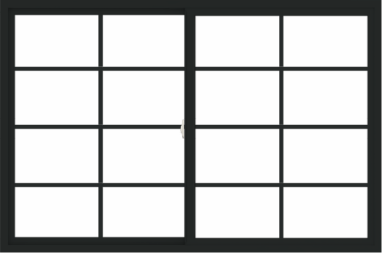 WDMA 72x48 (71.5 x 47.5 inch) Vinyl uPVC Black Slide Window with Colonial Grids Exterior