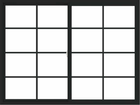 WDMA 72x54 (71.5 x 53.5 inch) Vinyl uPVC Black Slide Window with Colonial Grids Exterior