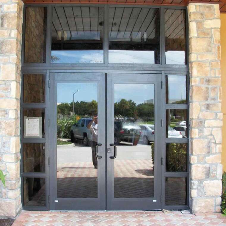 Tempered glass doors and windows for buildings,office,store door A030 Euro